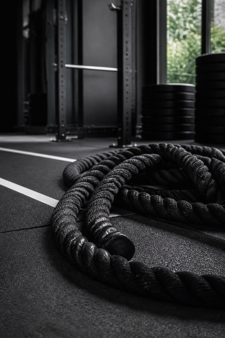 Corda da battle rope e rig nel box di Arbedo.
